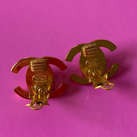 Vintage Chanel CC Turnlock Gold & Crystal Earrings - Picture 10 of 15